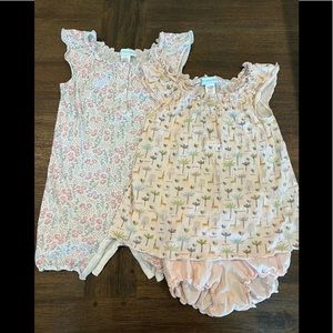 Feather Baby 18-24M lightweight cotton romper and dress set with bloomer.